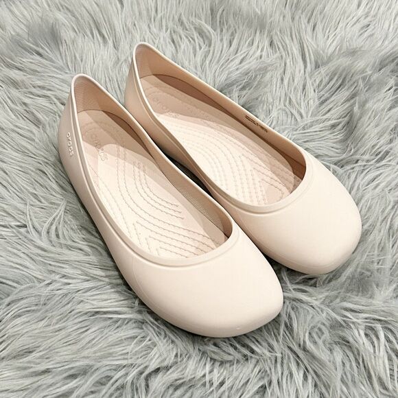 CROCS Shoes - Crocs Women's Pink Quartz Brooklyn Flats Size 6 Ballet Slips
